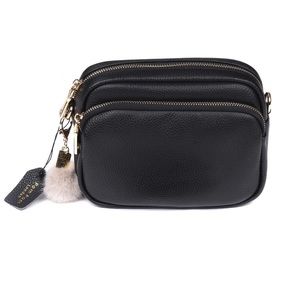 Pom Pom London Leather Cross Body Bag